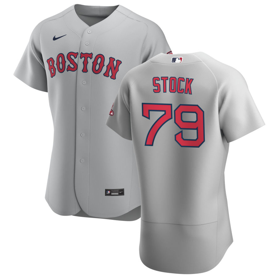 Boston Red Sox #79 Robert Stock Men Nike Gray Road 2020 Authentic Team MLB Jersey